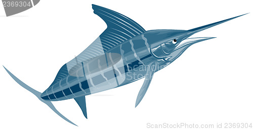 Image of Sailfish Fish Coming Up Retro