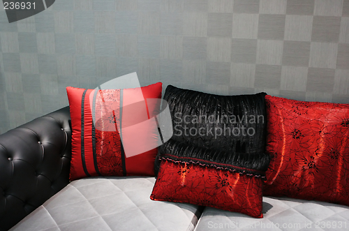 Image of Black and red modern sofa