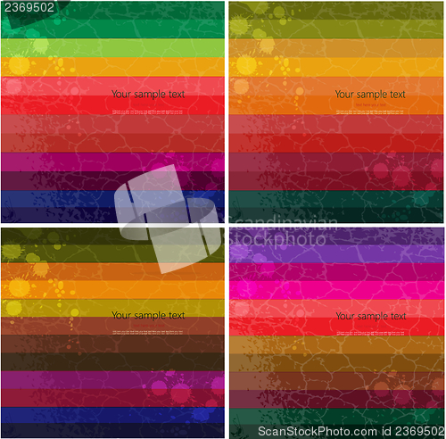 Image of Set of four Colourful line background.