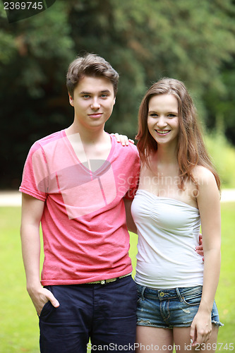 Image of Young attractive teenage couple