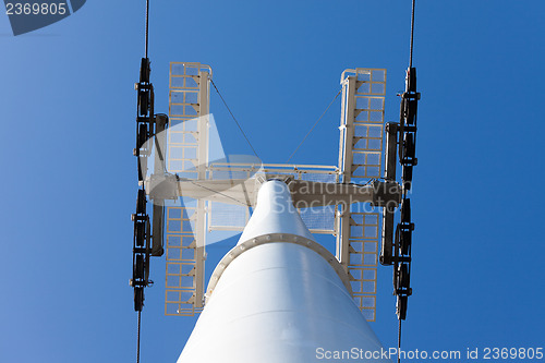 Image of Cable car on blue sky background