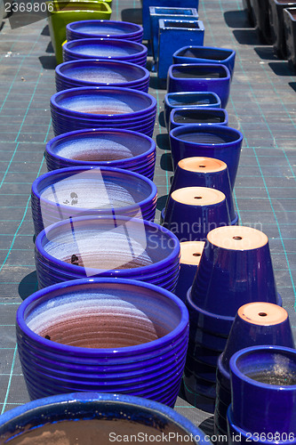 Image of Colorful ceramic pots in market