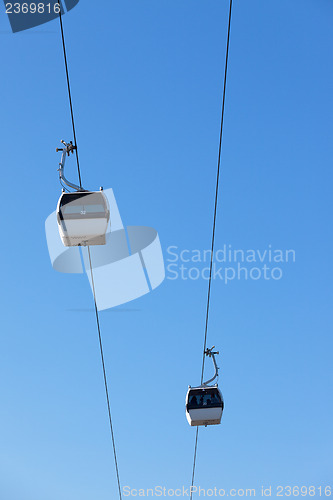 Image of Cable car on blue sky background