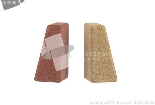 Image of Different colored unique stone pawns isolated