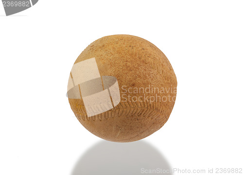 Image of Very old softball isolated on white