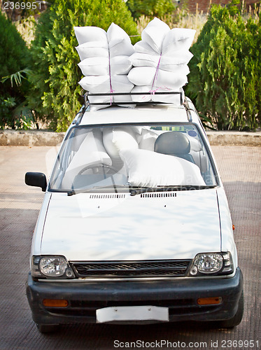 Image of Old car, good staffing of airbags. Joke.