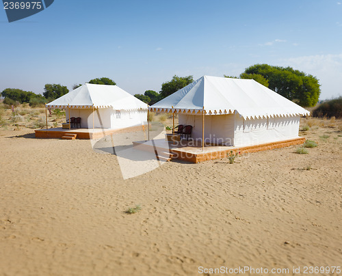 Image of Camp for tourists in the hot desert