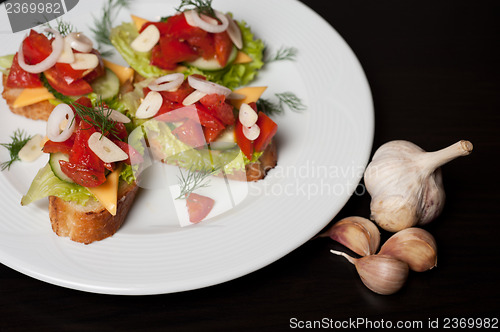 Image of Toast with vegetables