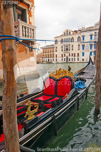 Image of Venice Italy Gondolas on canal 