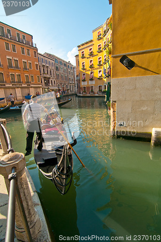 Image of Venice Italy Gondolas on canal 