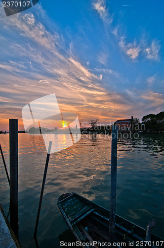 Image of Italy Venice Burano island sunset