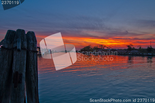 Image of Italy Venice Burano island sunset