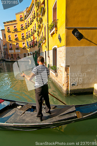 Image of Venice Italy Gondolas on canal 