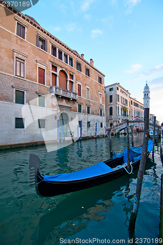 Image of Venice Italy Gondolas on canal 