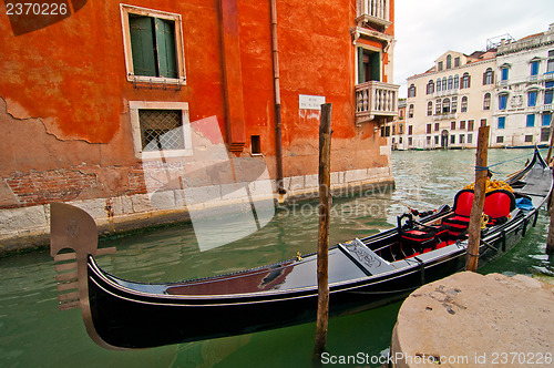 Image of Venice Italy Gondolas on canal 