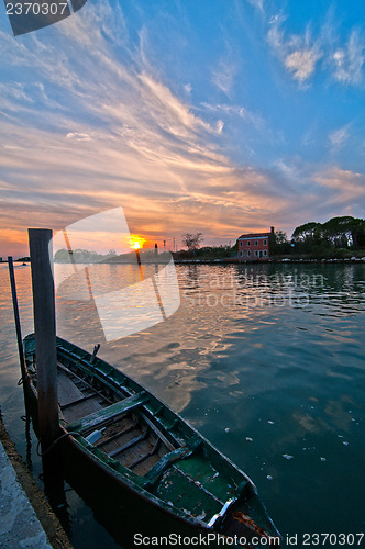 Image of Italy Venice Burano island sunset