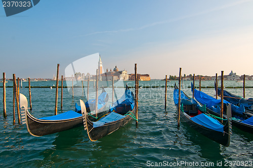 Image of Venice Italy Gondolas on canal 