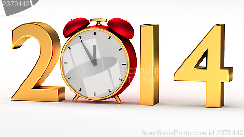 Image of year 2014 with clock