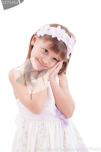 Image of Portrait of cute smiling little girl