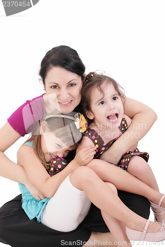 Image of Happy mother with two kids