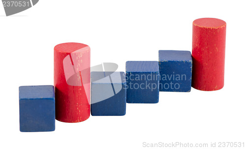 Image of colorful wood toy log chart 3d graphic concept 