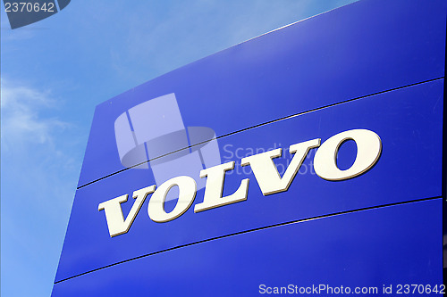 Image of Sign Volvo against Blue Sky