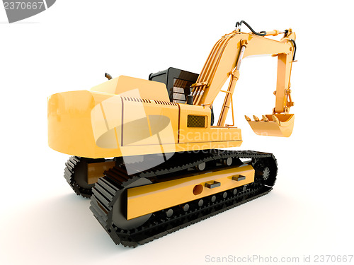 Image of Excavator isolated with light shadow