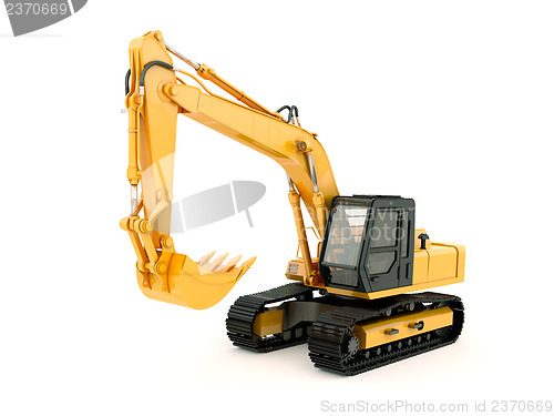 Image of Excavator isolated with light shadow