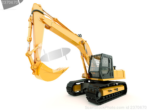 Image of Excavator isolated with light shadow