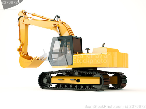 Image of Excavator isolated with light shadow