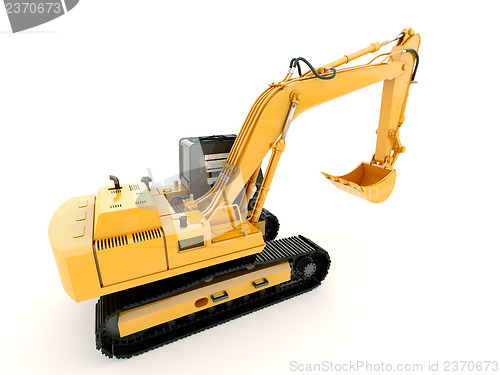 Image of Excavator isolated with light shadow