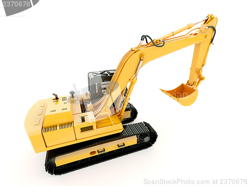 Image of Excavator isolated with light shadow
