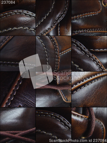 Image of Leather shoes details collage