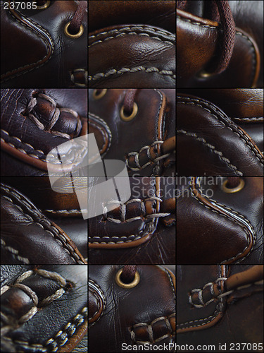 Image of Leather shoes details collage