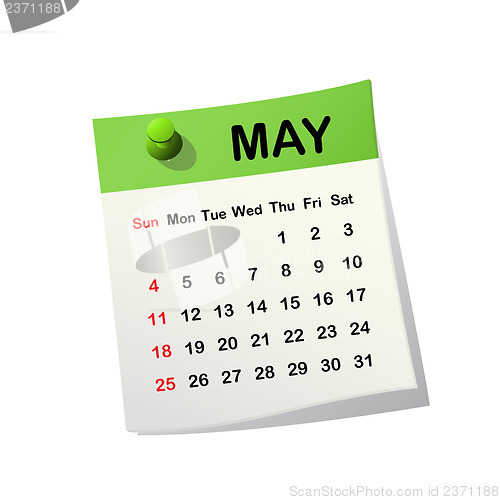 Image of 2014 calendar for May.