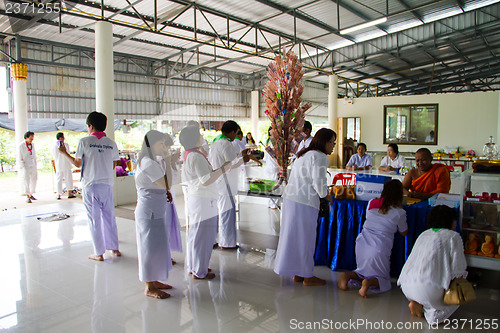 Image of UBONRATCHATHANI - JULY 28: "TOD PHA PA" Traditional of buddhist 