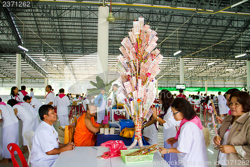 Image of UBONRATCHATHANI - JULY 28: "TOD PHA PA" Traditional of buddhist 