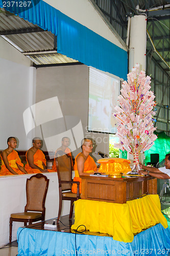 Image of UBONRATCHATHANI - JULY 28: "TOD PHA PA" Traditional of buddhist 