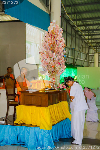 Image of UBONRATCHATHANI - JULY 28: "TOD PHA PA" Traditional of buddhist 