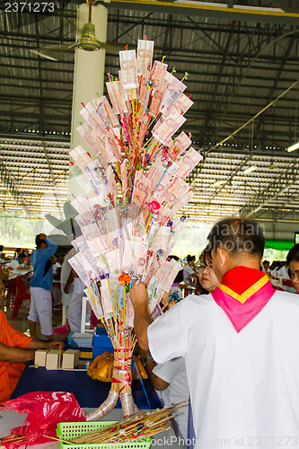 Image of UBONRATCHATHANI - JULY 28: "TOD PHA PA" Traditional of buddhist 