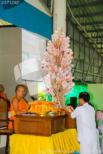 Image of UBONRATCHATHANI - JULY 28: "TOD PHA PA" Traditional of buddhist 