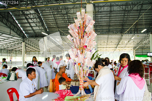 Image of UBONRATCHATHANI - JULY 28: "TOD PHA PA" Traditional of buddhist 