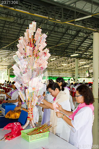 Image of UBONRATCHATHANI - JULY 28: "TOD PHA PA" Traditional of buddhist 