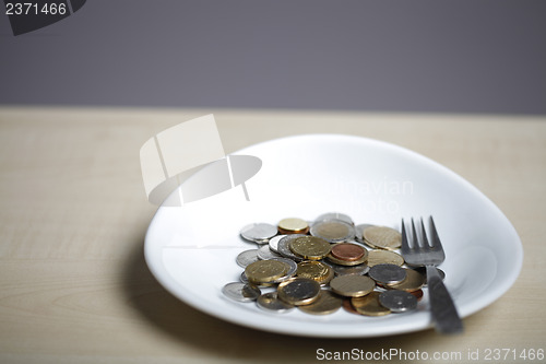 Image of Coins on a plate