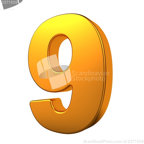 Image of Gold 3D Number.
