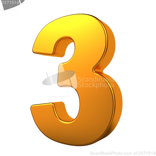 Image of Gold 3D Number.