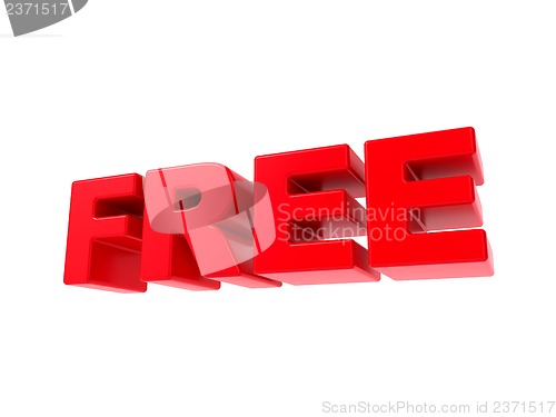 Image of Free - Red 3D Text.