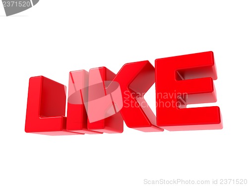 Image of Like - Red 3D Text.
