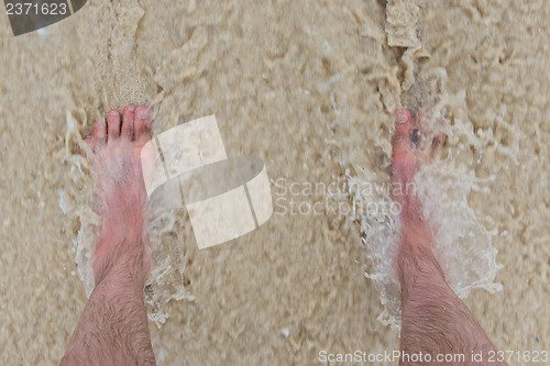 Image of Feet standing still on a beach