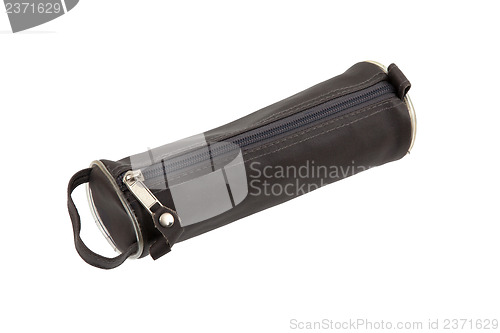 Image of Black pencil case isolated